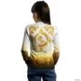 Camisa Country BRK Dourada Feminina Boiadeira com UV50 + -  Gênero: Infantil Tamanho: Infantil M