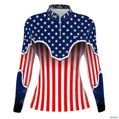 Camisa Country Feminina Brk Estados Unidos com Uv50 -  Gênero: Feminino Tamanho: Baby Look P