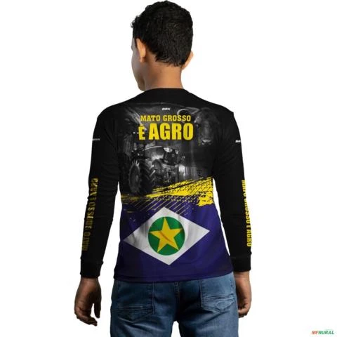 Camisa Agro BRK Mato Grosso é Agro com UV50 + -  Gênero: Infantil Tamanho: Infantil P