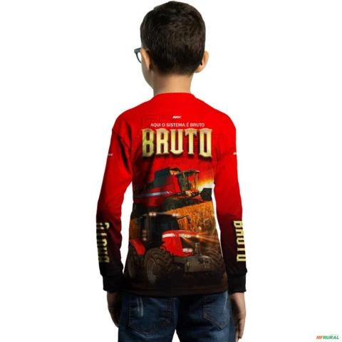 Camisa Agro BRK Vermelha  Sistema é Bruto com UV50 + -  Gênero: Infantil Tamanho: Infantil GG