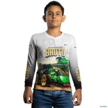 Camisa Agro BRK Aqui o Sistema é Bruto Trator com UV50 + -  Gênero: Infantil Tamanho: Infantil XG