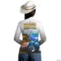 Camisa Agro BRK Branca Trator Agrícola Sistema Bruto com UV50 + -  Gênero: Feminino Tamanho: Baby Look G