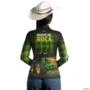 Camisa Country BRK Xadrez Verde Made in Roça com UV50 + -  Gênero: Feminino Tamanho: Baby Look G