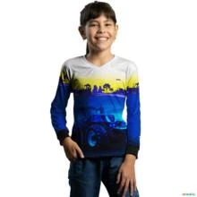 Camisa Agro BRK Branca Amarela e Azul com UV50 + -  Gênero: Infantil Tamanho: Infantil P