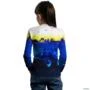 Camisa Agro BRK Branca Amarela e Azul com UV50 + -  Gênero: Infantil Tamanho: Infantil XXG