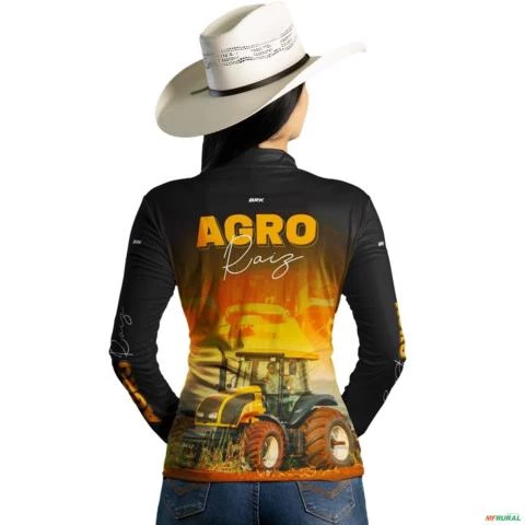 Camisa Agro BRK Trator Agro Raiz com UV50 + -  Gênero: Feminino Tamanho: Baby Look XXG