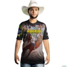 Camiseta Country Brk Rodeio Bull Rider Brasil com Uv50 -  Tamanho: Baby Look P
