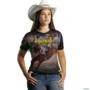 Camiseta Country Brk Rodeio Bull Rider Brasil com Uv50 -  Tamanho: Baby Look XG