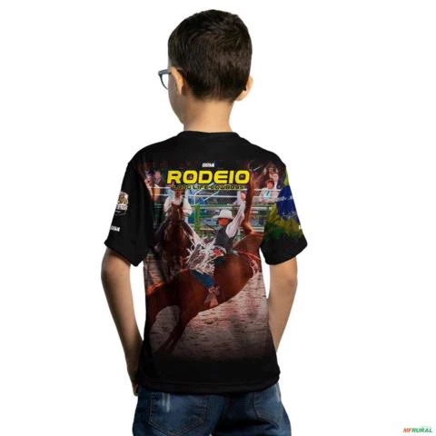 Camiseta Country Brk Rodeio Bull Rider Brasil com Uv50 -  Tamanho: Infantil XG