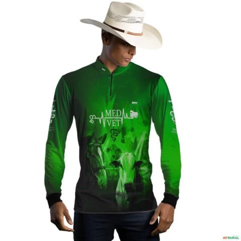 Camisa Agro BRK Verde Medicina Veterinária com UV50 + -  Gênero: Masculino Tamanho: P