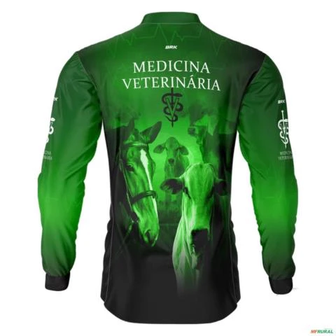 Camisa Agro BRK Verde Medicina Veterinária com UV50 + -  Gênero: Masculino Tamanho: GG