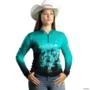 Camisa Agro BRK Azul Medicina Veterinária com UV50 + -  Gênero: Feminino Tamanho: Baby Look XG