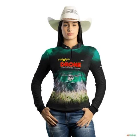 Camisa Agro BRK Agropecuária de Precisão 2.0 com UV50 + -  Gênero: Feminino Tamanho: Baby Look G