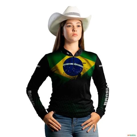 Kit Casal Camisas Agro Brk Brasil com Uv50