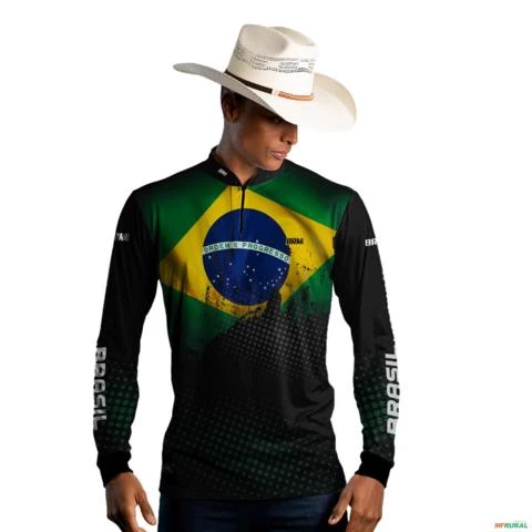 Kit Casal Camisas Agro Brk Brasil com Uv50