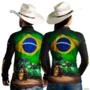 Kit Casal Brk Camisas Agro Trator Verde com Uv50