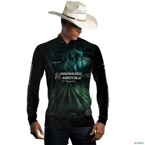 Camisa Agro BRK Preta Engenheiro Agrícola com UV50 + -  Gênero: Masculino Tamanho: PP