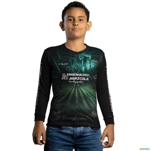 Camisa Agro BRK Preta Engenheiro Agrícola com UV50 + -  Gênero: Masculino Tamanho: XG