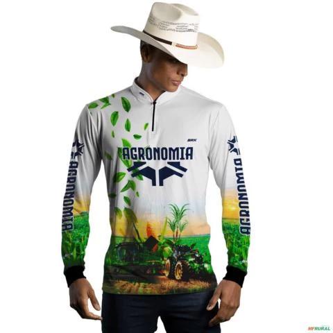 Camisa Agro Brk Agronomia Branca com Uv50 -  Gênero: Masculino Tamanho: G