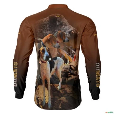 Camisa de Caça BRK Dumato Javali Foxhound Marrom com UV50 + -  Gênero: Masculino Tamanho: M