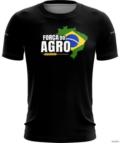 Camiseta Agro BRK Força do Agro com UV50 + -  Gênero: Feminino Tamanho: Baby Look XG
