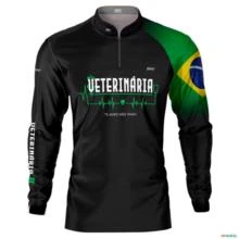 Camisa Agro BRK Preta Veterinária com UV50 + -  Gênero: Masculino Tamanho: P