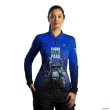 Camisa Agro BRK  Azul  Agro Não Para com UV50 + -  Gênero: Feminino Tamanho: Baby Look PP