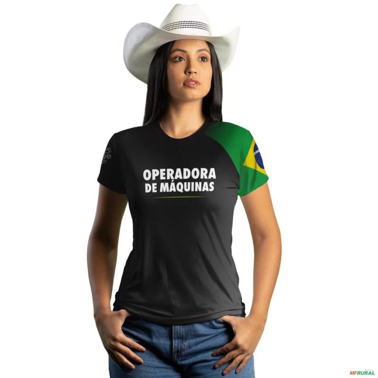 Camiseta de Profissão Brk Operador de Máquinas com Uv50 -  Gênero: Feminino Tamanho: Baby Look G
