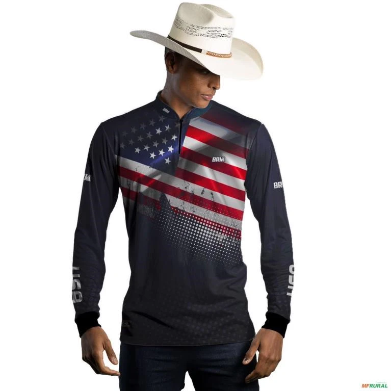 Camisa Agro BRK Estados Unidos com UV50 + -  Gênero: Masculino Tamanho: XXG