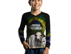 Camisa Agro Brk As Menina da Pecuária com Proteção Solar Uv50 -  Gênero: Infantil Tamanho: Infantil