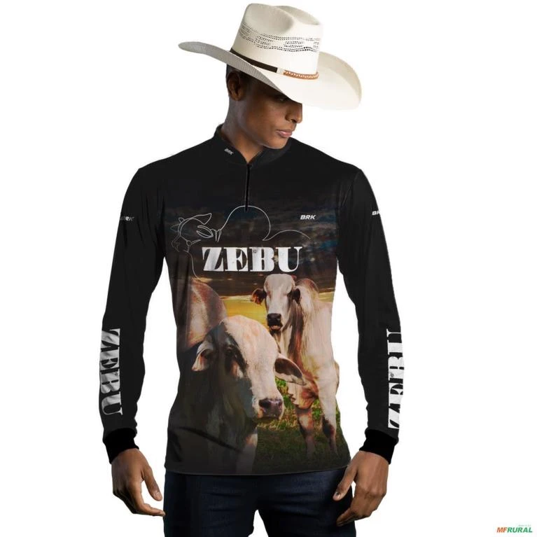 Camisa Agro BRK Gado Zebu com UV50 + -  Gênero: Masculino Tamanho: GG