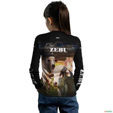 Camisa Agro BRK Gado Zebu com UV50 + -  Gênero: Infantil Tamanho: Infantil M