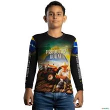 Camisa Agro Brk Produtor Rural com Proteção Solar UV50+ -  Gênero: Infantil Tamanho: Infantil XXG