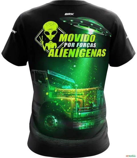 Camiseta de Caminhão BRK Movido Por Forças Alienígenas com UV50 + -  Gênero: Masculino Tamanho: GG