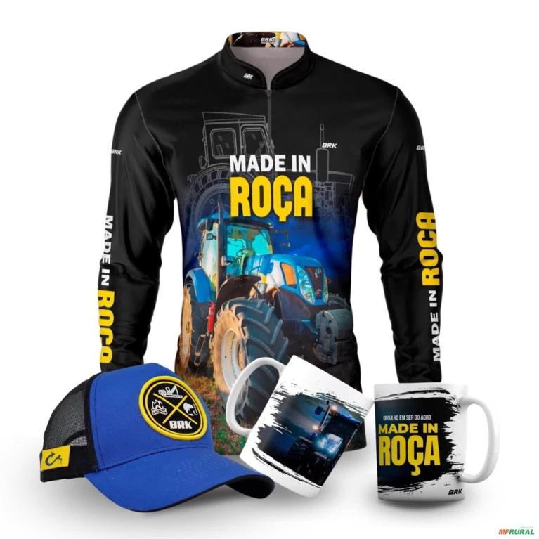 Kit Trator Azul Brk Camisa + Caneca e Boné