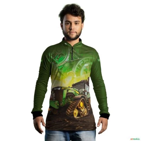 Camisa Agro BRK Trator Agrícola Verde com UV50 + -  Gênero: Masculino Tamanho: P