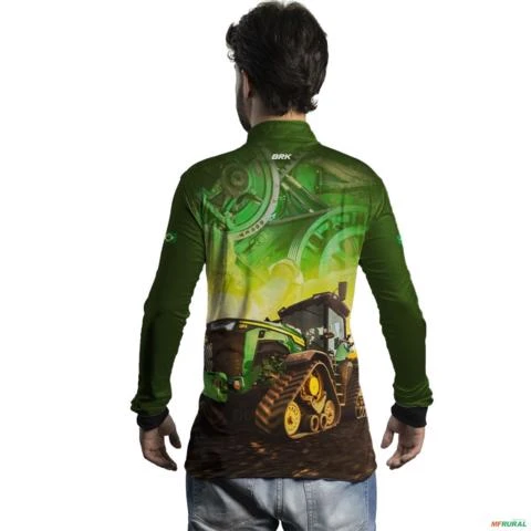 Camisa Agro BRK Trator Agrícola Verde com UV50 + -  Gênero: Masculino Tamanho: M