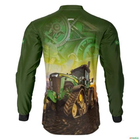 Camisa Agro BRK Trator Agrícola Verde com UV50 + -  Gênero: Masculino Tamanho: XXG