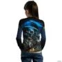 Camisa Agro Brk Rodeio Brasil Azul com Proteção Solar UV  50+ -  Gênero: Infantil Tamanho: Infantil P