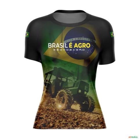 Camiseta Agro BRK Feminina O Agro é Top com UV50 + Envio Imediato -  Gênero: Feminino Tamanho: Baby Look XXG