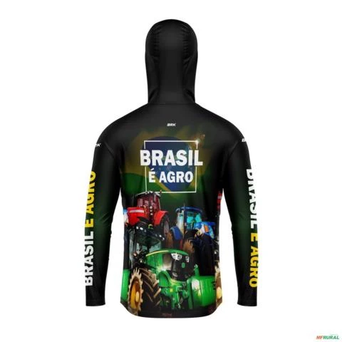 Camisa com Capuz Agro BRK Brasil é Agro com UV50 + -  Gênero: Masculino Tamanho: P