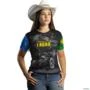 Camiseta Agro BRK Mato Grosso do Sul é Agro com UV50 + -  Gênero: Feminino Tamanho: Baby Look P