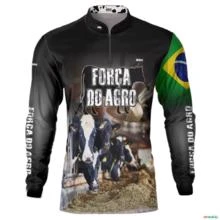 Camisa Agro BRK Força do Agro Produtor de Leite com UV50 + -  Gênero: Feminino Tamanho: Baby Look XG