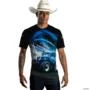 Camiseta Agro Brk O Agro Não Para Azul Proteção Solar UV50+ -  Gênero: Masculino Tamanho: P