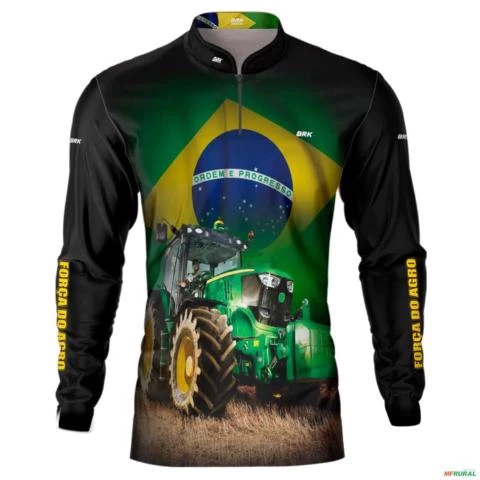 Camisa Agro Brk Trator Verde Brasil com UV50+ -  Gênero: Masculino Tamanho: GG