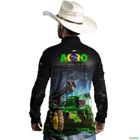 Camisa Agro Brk Preta Agro Pulverizador com UV50+ -  Gênero: Masculino Tamanho: XXG