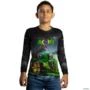 Camisa Agro Brk Preta Agro Pulverizador com UV50+ -  Gênero: Infantil Tamanho: Infantil XXG