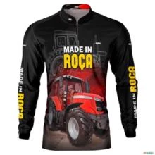 Camisa BRK Agro Made in Roça Trator Vermelho com Proteção Solar UV  50+ -  Gênero: Masculino Tamanho