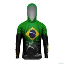 Camisa com Capuz Agro BRK Colheitadeira Brasil com UV50 + -  Gênero: Masculino Tamanho: XXG