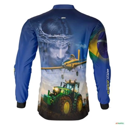 Camisa Agro BRK Jesus Agricultura de Precisão com UV50 + -  Gênero: Masculino Tamanho: G
